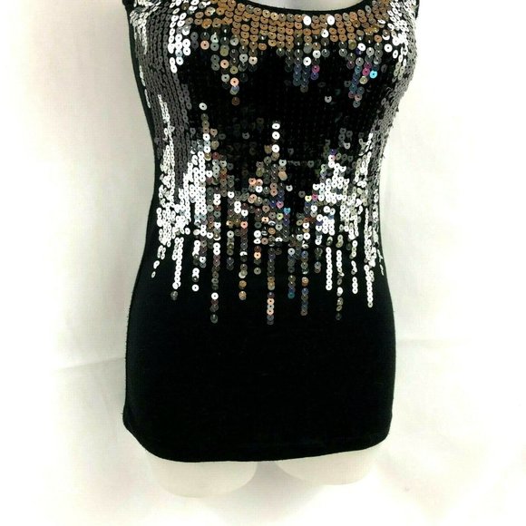 Wildcat Sleeveless Racer Back Top XS Black Sequins Pullover - Picture 5 of 8